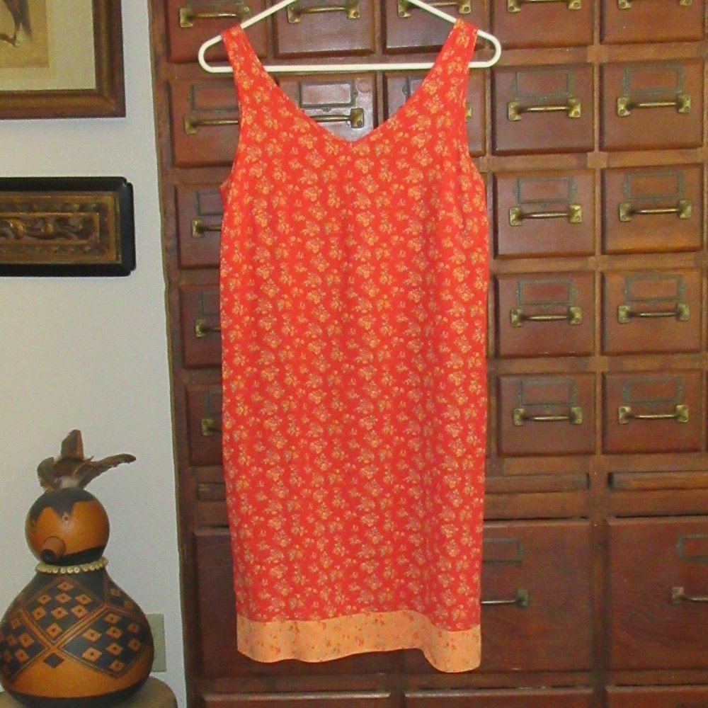 Small Red Midi GAP Floral Rayon Dress